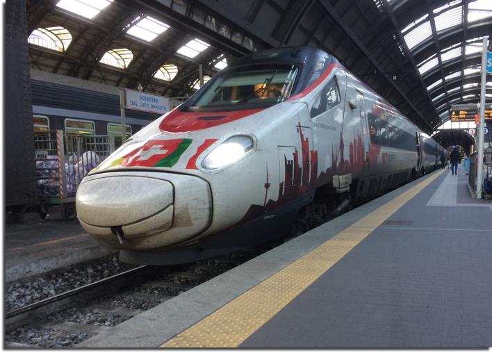 eurocitytrain milano showing swiss-italian train